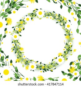 round floral daisy frame