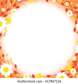 round floral daisy frame