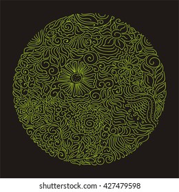 Round floral decorative element