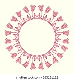 Round floral frame.