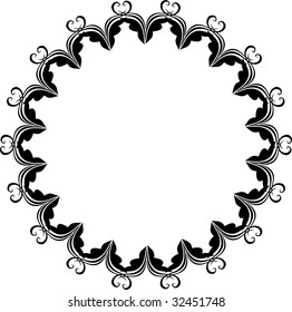 Round floral frame