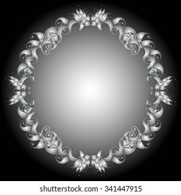 Round floral frame