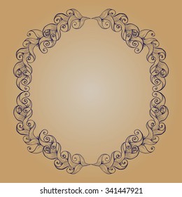 Round floral frame