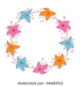 Round floral frame