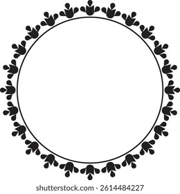 Round floral frame with classic and elegant symmetry.