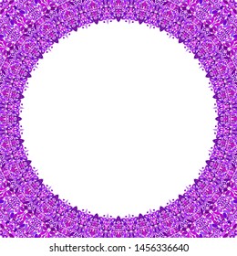 Round floral frame design - abstract vector border graphic element