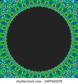 Round floral frame design - abstract vector border graphic element