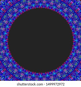 Round floral frame design - abstract vector border graphic element