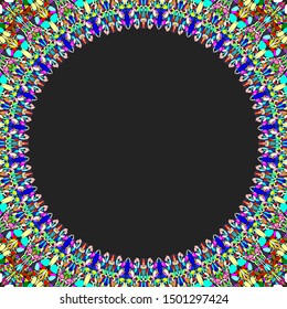 Round floral frame design - abstract vector border graphic element
