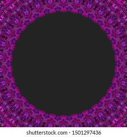 Round floral frame design - abstract vector border graphic element