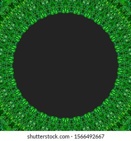 Round floral frame design - abstract vector border graphic element