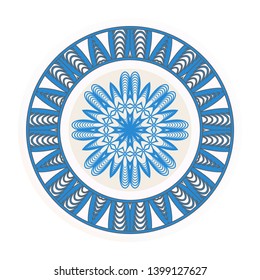 Round floral frame and mandala ornament. Vector illustration