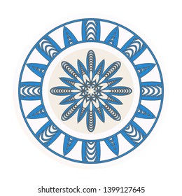 Round floral frame and mandala ornament. Vector illustration