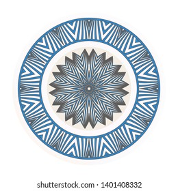 Round floral frame and mandala ornament. Vector illustration
