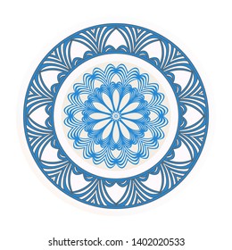 Round floral frame and mandala ornament. Vector illustration