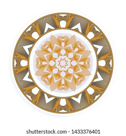 Round floral frame and mandala ornament. Vector illustration
