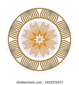 Round floral frame and mandala ornament. Vector illustration