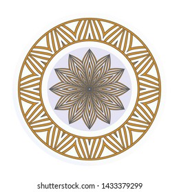 Round floral frame and mandala ornament. Vector illustration