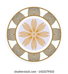 Round floral frame and mandala ornament. Vector illustration