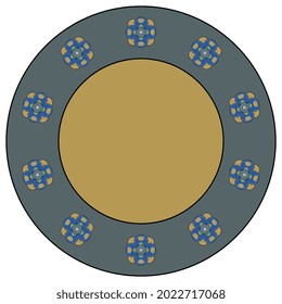 Round floral frame with medieval Gothic motifs.