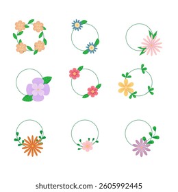 Round floral frame. For poster, card, wrapping, discount, wallpaper, fabric, invitation, advertising. Vector illustration EPS10 
