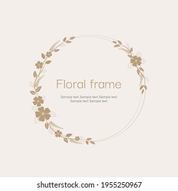 Marco floral redondo con espacio para el texto. Elemento decorativo para tu diseño.