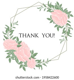 Round Floral Frame Thank You Thank Stock Vector (Royalty Free ...