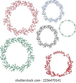 Round Floral Frame Vector Art