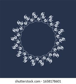 Marco floral redondo. Ilustración vectorial.