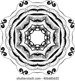Round Floral Frame vector illustration