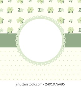Round floral frame with wildflowers in pastel colors. Cute floral pattern Vector illustration