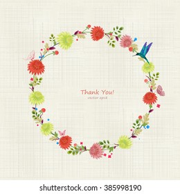 Round floral frame for your design. thank you