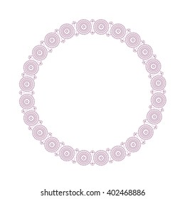 Round floral frame for your design. Hand drawn dandelion. Vector illustration.