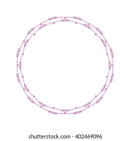Round floral frame for your design. Hand drawn bell. Vector illustration.