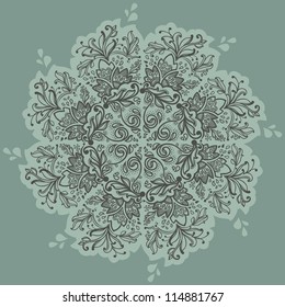 Round floral lace pattern. cute and lovely autumn decoration. Ornamental round seamless lace pattern