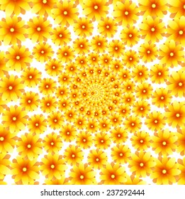 Round floral ornament background in vector
