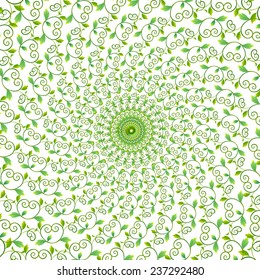 Round floral ornament background in vector