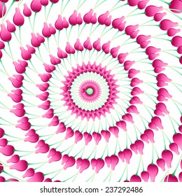 Round floral ornament background in vector