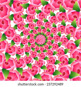 Round floral ornament background in vector