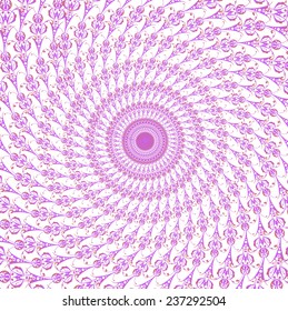 Round floral ornament background in vector