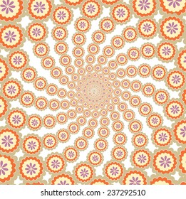 Round floral ornament background in vector
