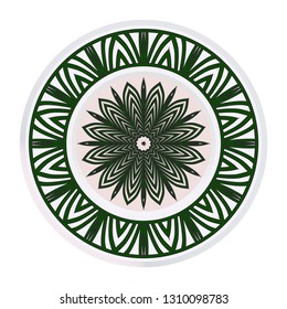 Round Floral Ornament Mandala. Vector Illustration.. For Home Decor, Interior Design, Coloring Book, Greeting Card, Invitation, Tattoo. Anti-Stress Therapy Pattern.