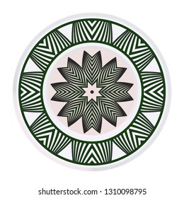 Round Floral Ornament Mandala. Vector Illustration.. For Home Decor, Interior Design, Coloring Book, Greeting Card, Invitation, Tattoo. Anti-Stress Therapy Pattern.