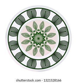 Round Floral Ornament Mandala. Vector Illustration.. For Home Decor, Interior Design, Coloring Book, Greeting Card, Invitation, Tattoo. Anti-Stress Therapy Pattern.