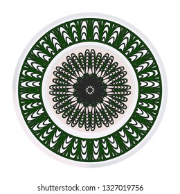 Round Floral Ornament Mandala. Vector Illustration.. For Home Decor, Interior Design, Coloring Book, Greeting Card, Invitation, Tattoo. Anti-Stress Therapy Pattern.