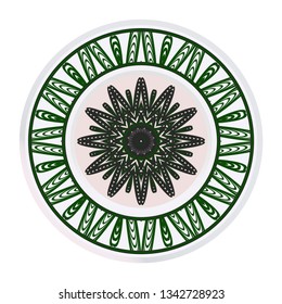 Round Floral Ornament Mandala. Vector Illustration.. For Home Decor, Interior Design, Coloring Book, Greeting Card, Invitation, Tattoo. Anti-Stress Therapy Pattern.