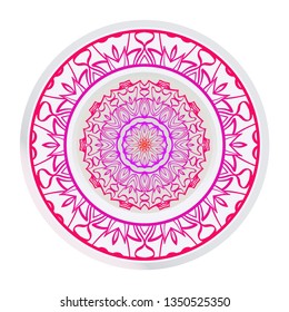 Round Floral Ornament Mandala. Vector Illustration.. For Home Decor, Interior Design, Coloring Book, Greeting Card, Invitation, Tattoo. Anti-Stress Therapy Pattern