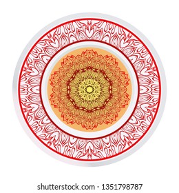 Round Floral Ornament Mandala. Vector Illustration.. For Home Decor, Interior Design, Coloring Book, Greeting Card, Invitation, Tattoo. Anti-Stress Therapy Pattern