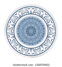 Round Floral Ornament Mandala. Vector Illustration.. For Home Decor, Interior Design, Coloring Book, Greeting Card, Invitation, Tattoo. Anti-Stress Therapy Pattern