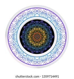 Round Floral Ornament Mandala. Vector Illustration.. For Home Decor, Interior Design, Coloring Book, Greeting Card, Invitation, Tattoo. Anti-Stress Therapy Pattern